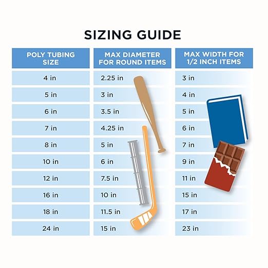 Aluf Plastics Lay Flat Poly Tubing - Food-Grade Polyethylene 12” x 500’ 2 Mil Thickness EQ 1 Roll Made in the USA. Lay-Flat Ducting Fits: Hockey Stick Skis Rugs Pipes