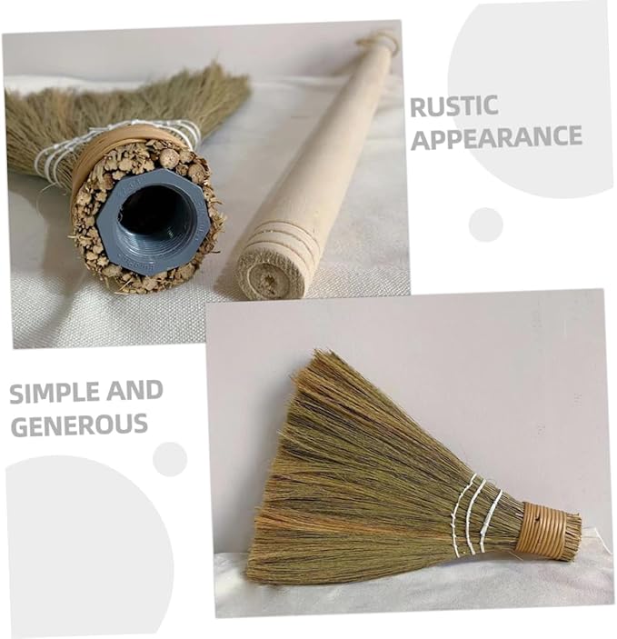 Detachable Handle Hand Woven Broom Handmade Small Broom for Home Tabletop Outdoor Cleaning