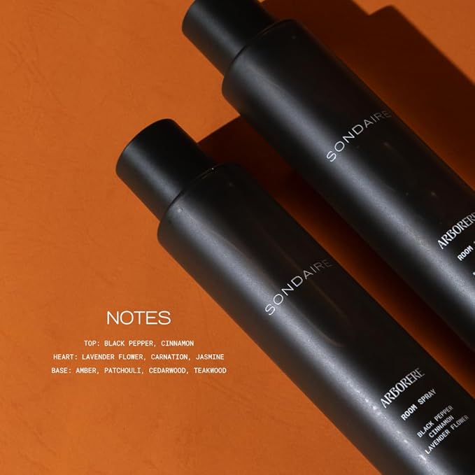 Arborere Room Spray | Luxury Natural Home &amp Linen Mist | Warm Spices Amber &amp Cedarwood | Non-Toxic Vegan Odor Neutralizing | For Bedroom Living Room Bathroom | 3.4 oz / 100 mL