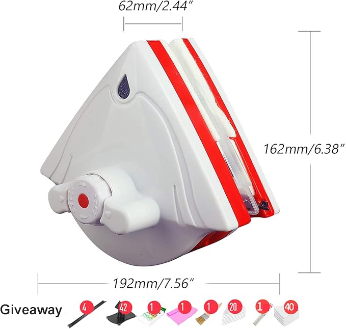 Magnetic Window Cleaner Magnetic Window Cleaner for Double Glazing Window Cleaner Super Glass Surface Cleaning Brush Wiper ToolAdjustable Magnet