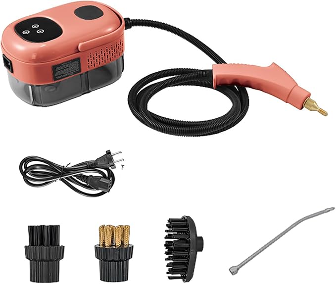 Handheld Steam Cleaner - 15s Fast Heating 1100ml Portable Machine with 3 Brush Heads for Home Car Detailing Kitchen Bathroom and Tile Cleaning - Efficient Pressurized Steam Solution in Green