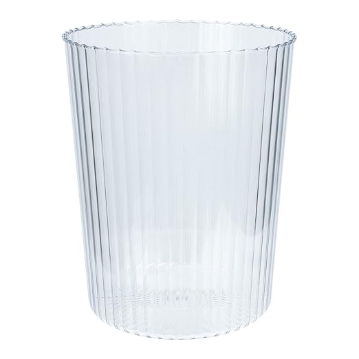 USHOBE Plastic Buckets 1 PC Round Plastic Waste Basket Clear Trash Can Small Wastebasket Garbage Container Bin Acrylic Cylinder Vases Water Bucket