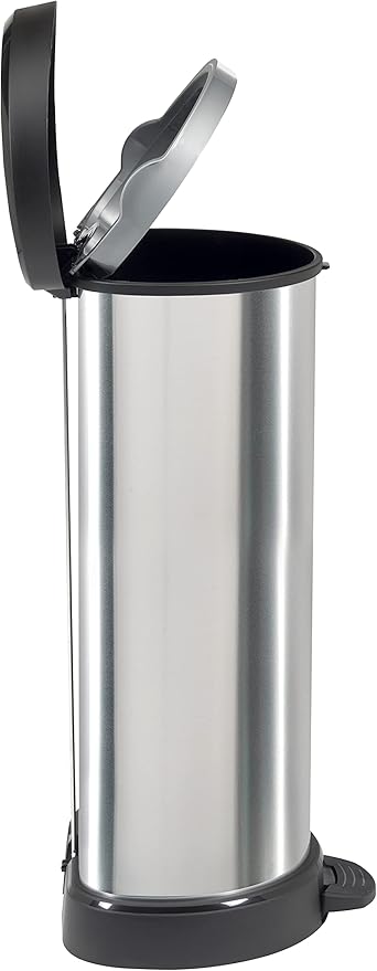 Curver 184106 40L Polypropylene Metal Look Pedal Bin 30 x 34.9 x 69.7cm