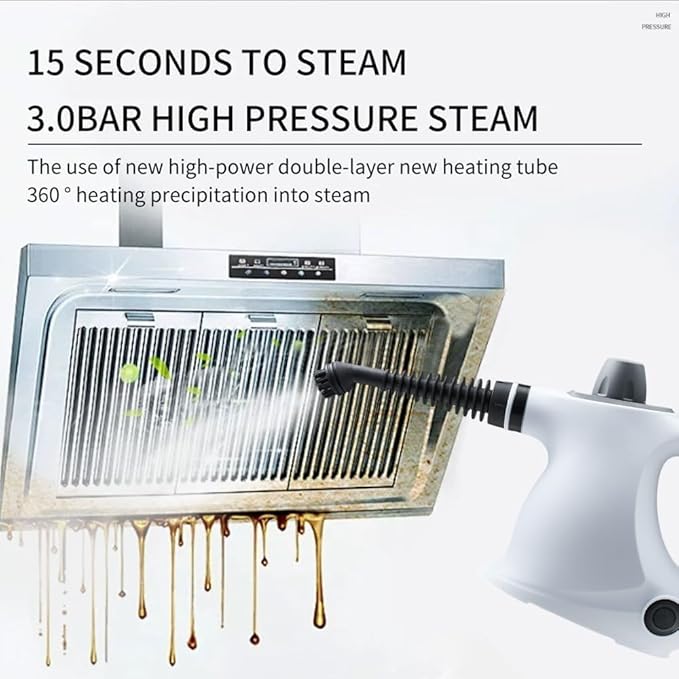 2025 Upgraded Handheld Pressurized Steam CleanerPower Washerwith 1 Set Accessories Multi-Purpose Steamer for Cleaning Car Furniture Floor Grout and Tile (1 set+1 cloth)