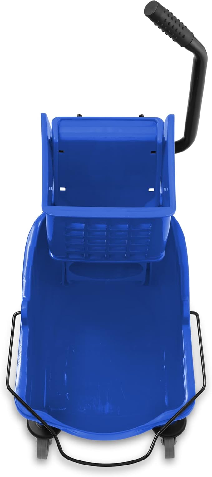 Dryser Commercial Mop Bucket with Side Press Wringer 26 Quart Blue