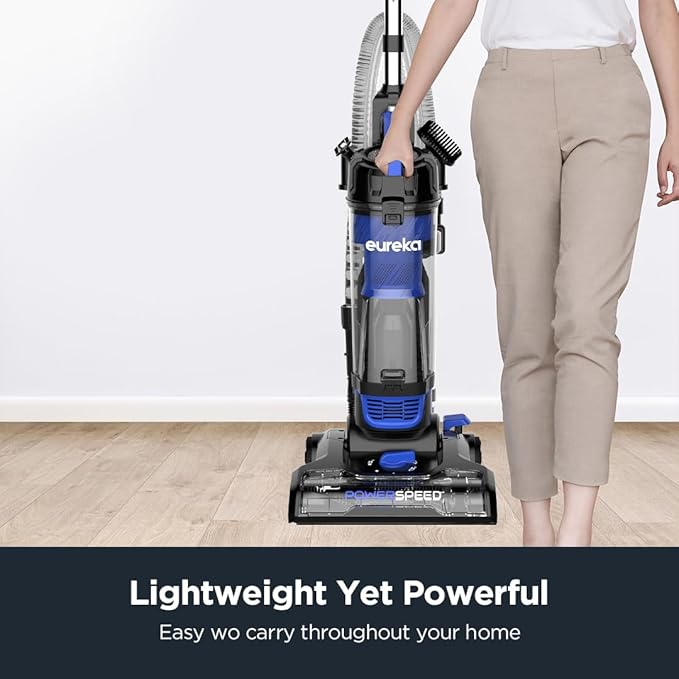 Eureka Lightweight Powerful Upright Vacuum Cleaner for Carpet and Hard Floor PowerSpeed New ModelBlueblack/New Model