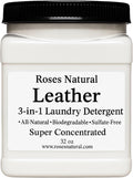 3-in-1 Leather-Scented Laundry Detergent Powder 32 OZ Natural Plant-Based Formula Cleans Softens &amp Deodorizes – 64 Loads HE Safe Sulfate-Free Made in the USA