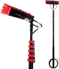Water Fed Pole Kit Telescopic Extension Pole Cleaning Kit Aluminum Outdoor Window Cleaner w/Hose Cleaning and Washing Tool for Window Glass Solar Panel30cmbrush-24FT/
