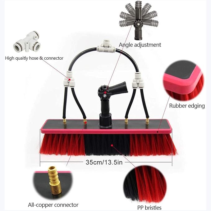 Cleaning Brush Window Cleaning PolePhotovoltaic Panel Cleaning ToolMulti-Purpose Water Spray Brush (7.2M)