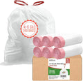 4-6 Gallon Trash Bags Drawstring 150 Count White &amp Unscented Garbage Can Liners