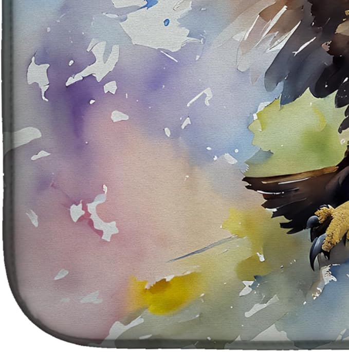 Caroline's Treasures DAC3212DDM Eagle Dish Drying Mat Absorbent Dish Drying Mat Pad for Kitchen Counter Dish Drainer Mat for Countertop 14 x 21 Multicolor
