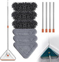 Wall Cleaner Mop with Long Handle 2025 Upgrade 360° Rotatable Adjustable Triangle Cleaning Mop Extendable Wall Washer Cleaner Tool for Floor Walls Ceilings and Baseboards (White Set B)