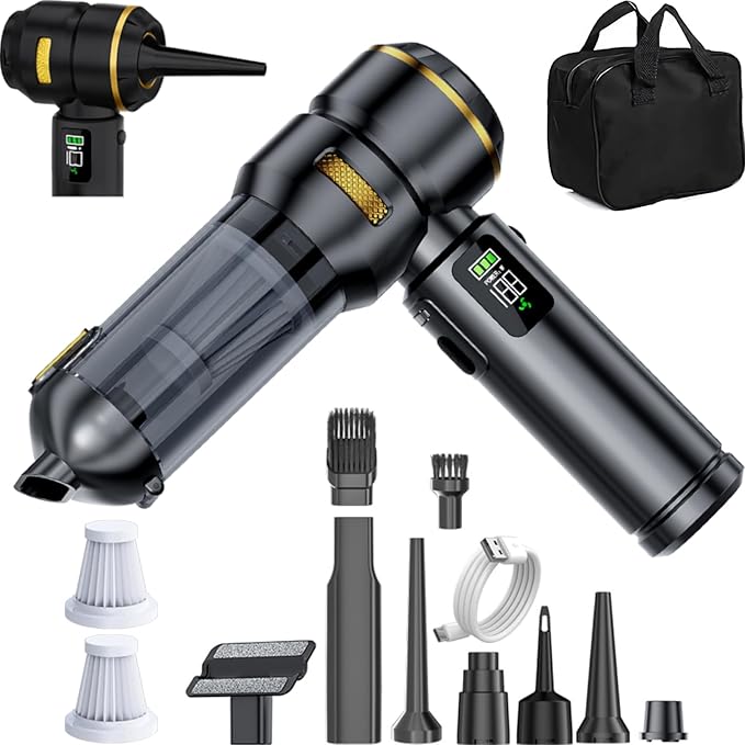 Car Vacuum Cleaner High Power 20000Pa – Cordless Handheld Mini Vacuum &amp Air Duster for Car &amp Desk Home Office &amp Camping Ideal Gift for Men &amp Women 6000mAh Battery (Fast Charging Ed