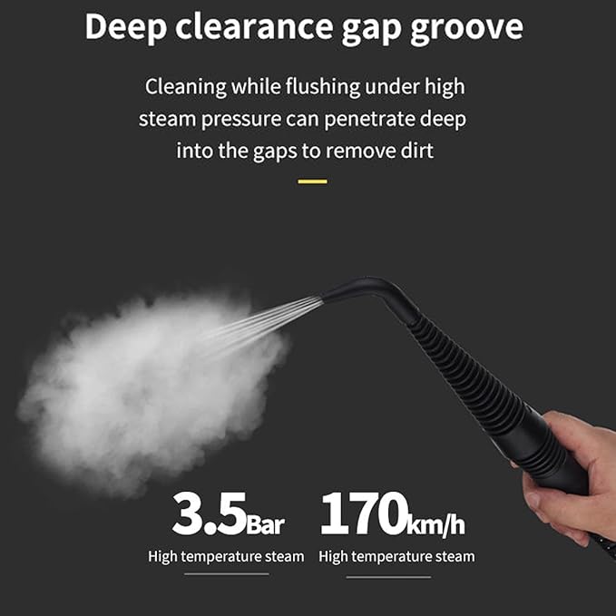 Handheld Steam Cleaner Portable Steam Cleaning Machine with 1000W Power Includes 6 Spray Heads Auto Dry Burn Protection for Cleaning Car Bathroom Shower Upholstery Grout Window Grease