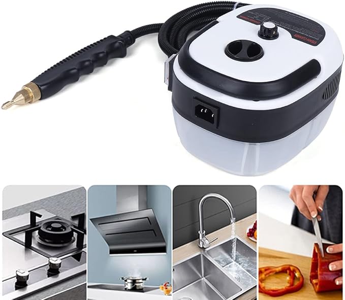 Handheld Pressurized Steam Cleaner 6 Gears Adjustment Handheld High-Pressure High-Temperature Steam Cleaner 7.22 ft Steam Hose 2500W Cleaning for Stove Pot Auto kitchen Range Hood Cleaning