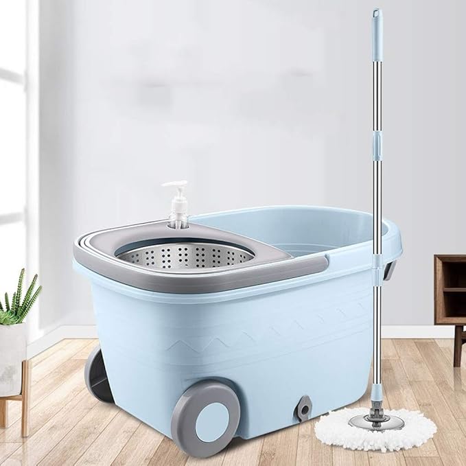 Spin Mop 360° Self Wringing Spinning Mop Washable Microfiber Mop Heads Easy to Use and Store