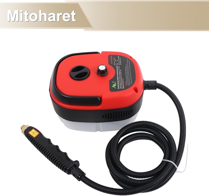 2500W 1000ml 110V Red Small Portable High-temperature and High-pressure Steam Cleaner with Brush for Kitchens Toilets and Car Interiors