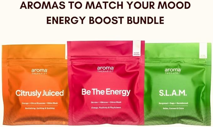 Energize AromaPuck 3-Pack Bundle (Citrusly Juiced Be The Energy and S.L.A.M)