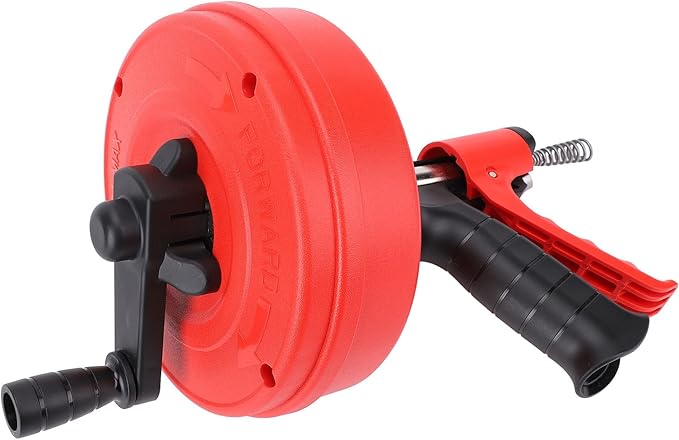 aqxreight Heavy Duty Plumbing Snake Drain Clog Remover with 65 Manganese Steel Spring for Kitchen Toilet and Bathtub Pipes (5m Spring)