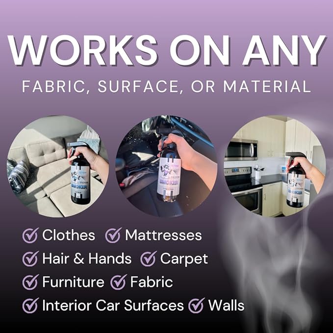 The Stink Solution Smoke Odor Eliminator Spray - Completely Remove Smoke Smell From House Car Clothes Hair &amp More - Best Odor Eliminator For Smoke - Bamboo Teak Sky Blue &amp Unscented 4 oz