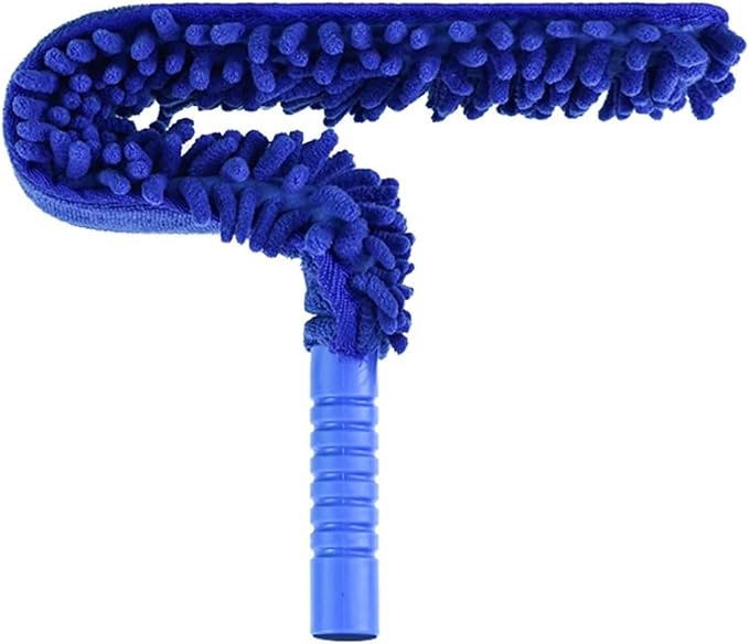Microfiber Ceiling Fan Blade Cleaning Duster Kit Removable Flexible Cobweb High Dust Removal Dusters(Blue Brush Head)