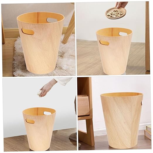 Tiny Wooden Trash Can Japanese Design Desk Wastebasket Stylish and Practical for Home Office