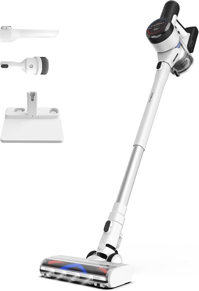 Tineco Smart Cordless Vacuum Cleaner Stick Vacuum with Anti-Tangle Brush &amp Fade-Free Suction Deep Clean for Hard Floor &amp Carpets Pet Hair Cleaning with Led Headlights