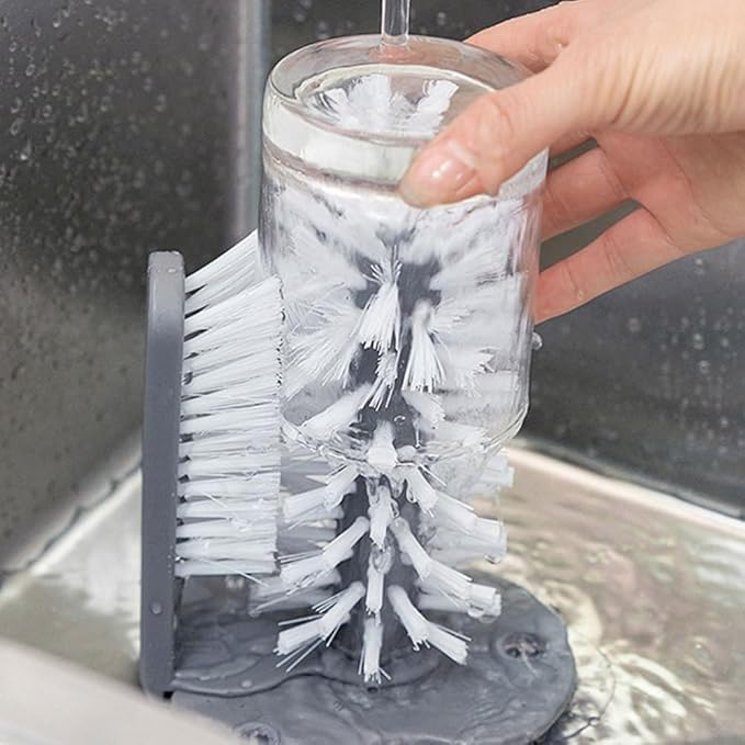 Tea Cup Brush Coffee Pot Cleaning Glass Bottle Cleaner Baby Suction Wall Lazy