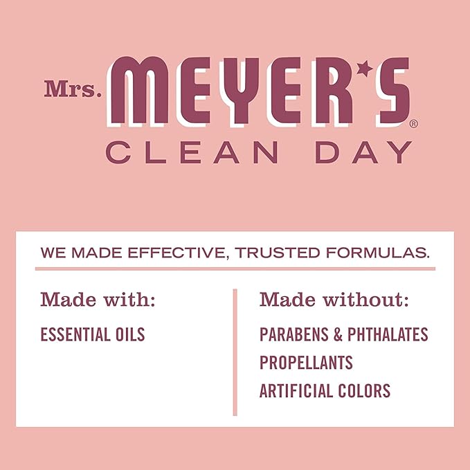 Mrs. Meyer’s Clean Day Room Freshener Spray Rose Scent Limited Edition Scent Contains Essential Oils (8 Fl Oz (Pack of 8))
