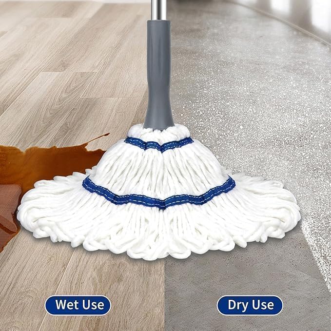 Self-Wringing Twist Mop with Microfiber Head – Reusable Floor Cleaning Mop with Extendable Stainless Steel Handle