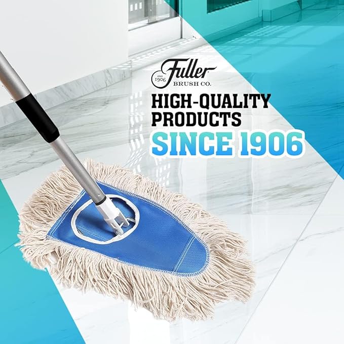 Fuller Brush Dry Mop with Adjustable Handle – Reusable Dust Mop for Hardwood Tile and Laminate