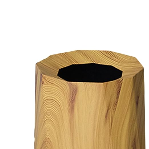 Trash Can Trash Bin Wastebasket Waste Basket for Living Room Patio Toilet Bedroom Wood Color