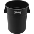 Global Industrial Commercial Round Trash Can 55 Gallon Capacity Plastic Garbage Can Indoor and Outdoor Utility Trash Can Black 26-1/4W x 33-1/8H No Lid