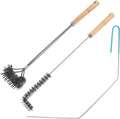 3PCS Brass Bristles Fryer Cleaning Tools L Shaped Fryer Cleaning Brush Long Handle Fryer Basket Cleaning BrushDeep Fryer Cleanout RodBristles for Grill BBQ Cleaning