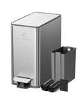 10L/2.6G Slim Bathroom Trash Can Narrow Stainless Steel Soft-Close Step Pedal Bin with Lid Odor Control Carbon Box Removable Inner Bucket Small Waste Bin for Bedroom Office RV (Silver)