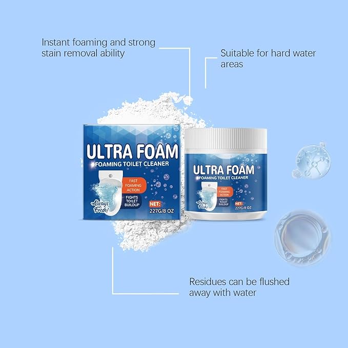 Toilet Cleaning Powder: Dissolves Quickly Effectively Removes Stubborn Water Stains Produces Rich Foam Gentle On Glazes.(3pcs)