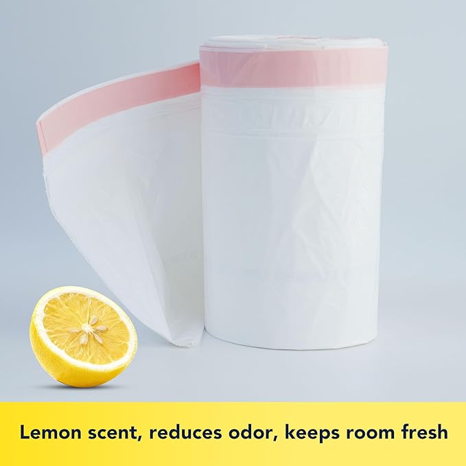 13 Gallon Tall Kitchen Trash Bags Lemon Scented 200 Count Drawstring Garbage Bags Pre-Separated Odor Control Ultra Strong Leakproof Sturdy White