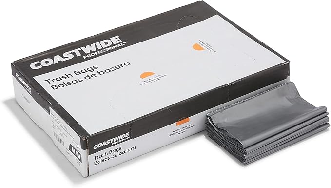 Coastwide Professional 30-33 Gallon Trash Bag 33 x 40 Low Density 1.5 mil Silver 100 Bags/Box