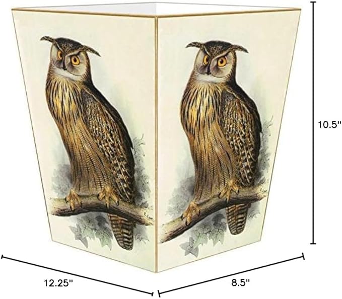Marye-Kelley WB8428-Eagle Owl Wastepaper Basket