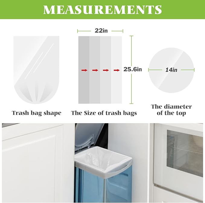 8 Gallon 330 Counts Unscented Medium Trash BagsFit 78910 Gal Garbage Bags by Teivio 30 Liter Thick Bathroom Can Bin LinersPlastic Bags for Home Office Kitchen Clear