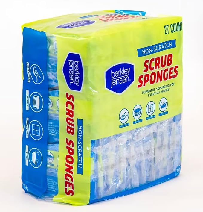 Berkley Jensen Non Scratch Cellulose Scrub Sponges 27 ct. Blue