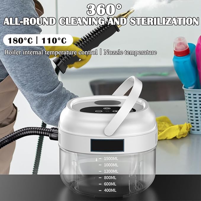 2500W Steam Cleaner Handheld Steam Cleaner Multifunctional Mini Steam Machine for Home Use Electric Steam Cleaner for Car Cleaning Suitable for Kitchen Car Furniture Floor