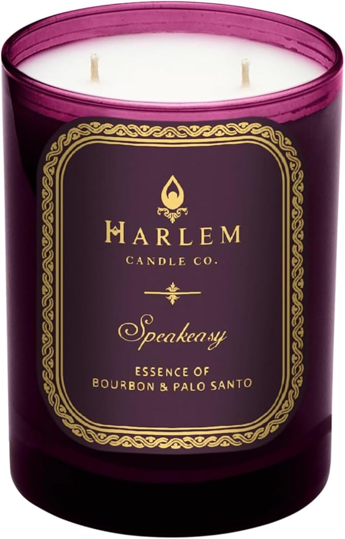 HARLEM CANDLE CO. Speakeasy - Luxury Scented Soy Candle 11 oz - 80-Hour Burn Time | Palo Santo Cardamom Incense Bourbon Tobacco and Patchouli | Scented Candles for Home