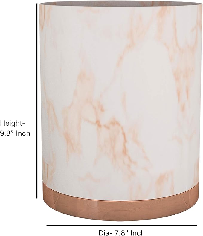 nu-steel MST8CH Misty Copper Collection Wastebasket or Dustbin Perfect for Home &amp Bathroom Accessories Resin and Metal