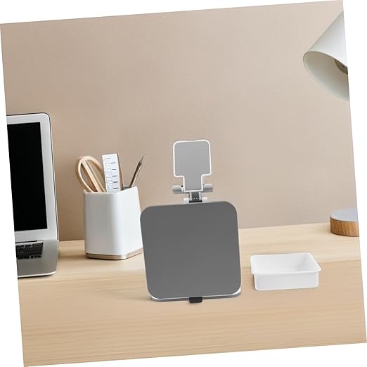 Trash Can with Phone Holder Mini Desktop Garbage Bin for Office Bedroom Kitchen and Travel Versatile and Portable Wastebasket for Compact Storage