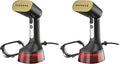 CHI Handheld Garment Steamer for Clothes 2 Continuous Steam Modes Full-Size 300 ml Capacity Water Tank Ergonomic Handle Vacation Essentials 1600 Watts 10’ Cord Red (11590) (Pack of 2)