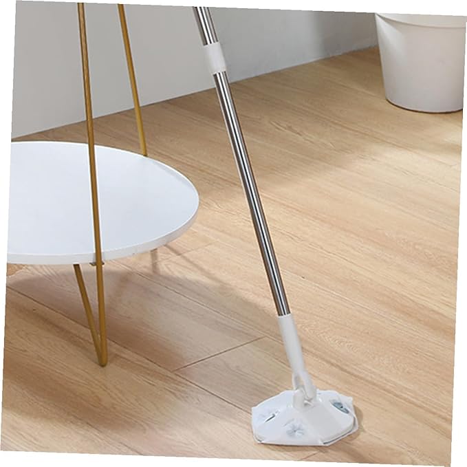 Retractable Handle Dust Mop No Wash Mop with Triangle Microfiber Pad for Household Floor Cleaning Static Dust Removal Suitable for Hard Surfaces and Daily Use