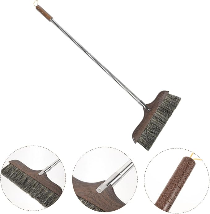 Long Handle Bristle Broom Push Broom for Kitchen Floor Cleaning Home Office Use Reusable Cleaning Tool