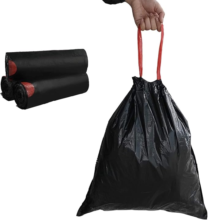 Begale 8 Gallon Drawstring Trash Bags Black 110 Counts