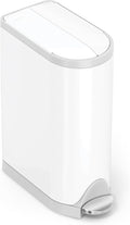 simplehuman Diaper Can with Odorsorb System (Odorsorb Pods and Odorsorb Liners) 18 Liter/ 4.8 Gallon White Stainless Steel